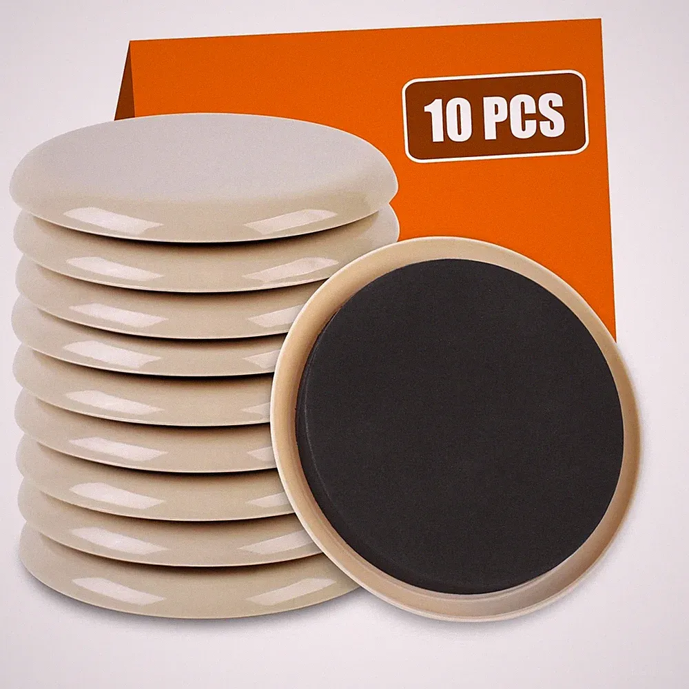 10PCS 3.5" Furniture Sliders Works on Hardwood Floors and Carpet Move Pads NEW