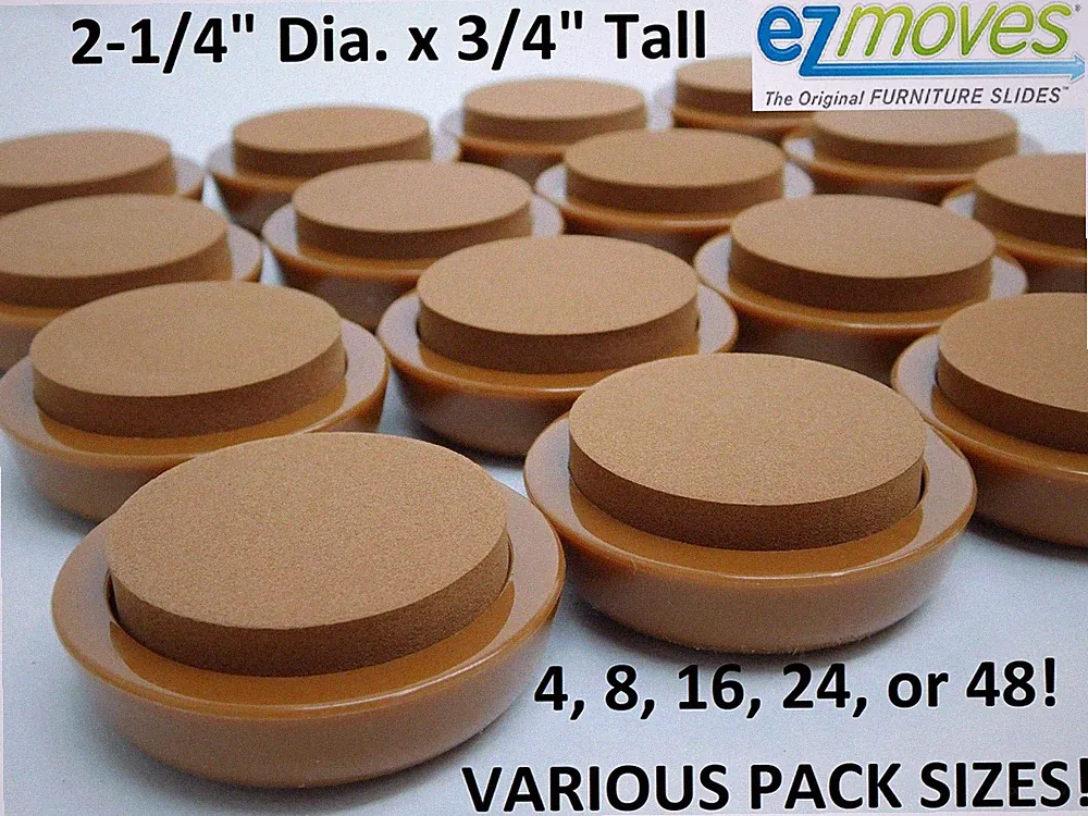 2-1/4" EZ MOVES Heavy Furniture Sliders Carpet Glide Cushion Couch Table Leg