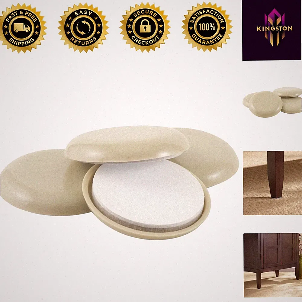 4 Pack of Round Self-Stick Sliders - Protect Your Floors & Move Furniture Easily