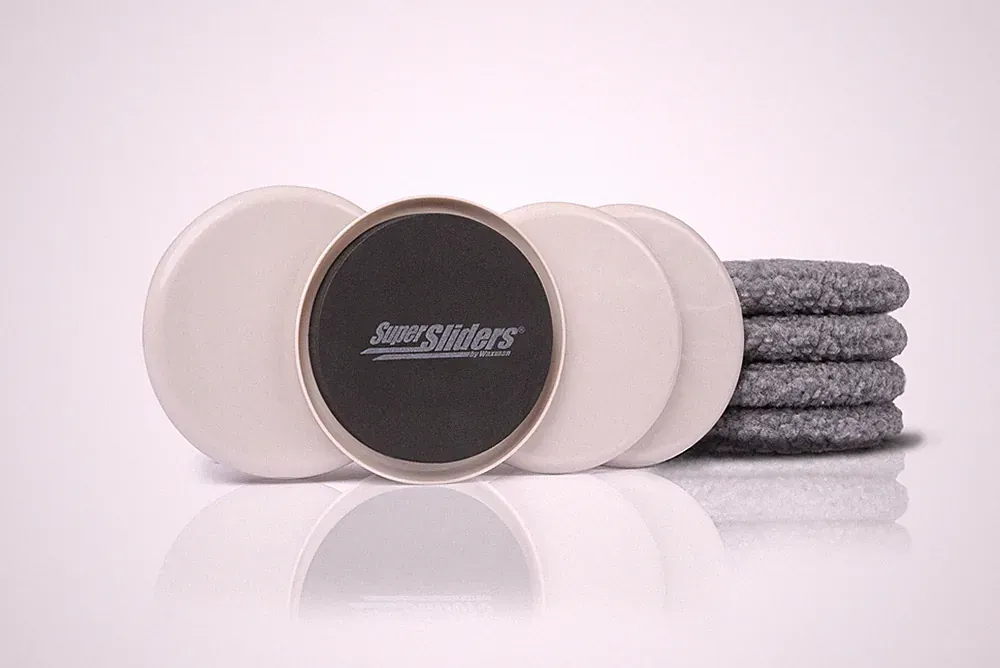 5" Round MultiSurface Furniture Sliders for Carpet and Hard Surfaces, 2in1 Re...