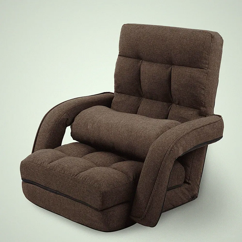 Adjustable Floor Chair for Adults with Back Support,5-Position Folding Lazy S...