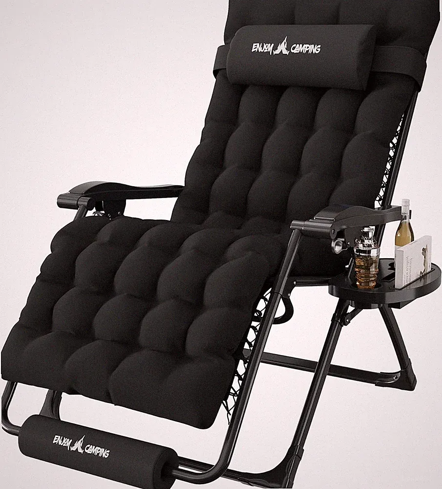 Amopatio Oversized Padded Zero Gravity Chair, XL 29In Reclining Camping Lounge C