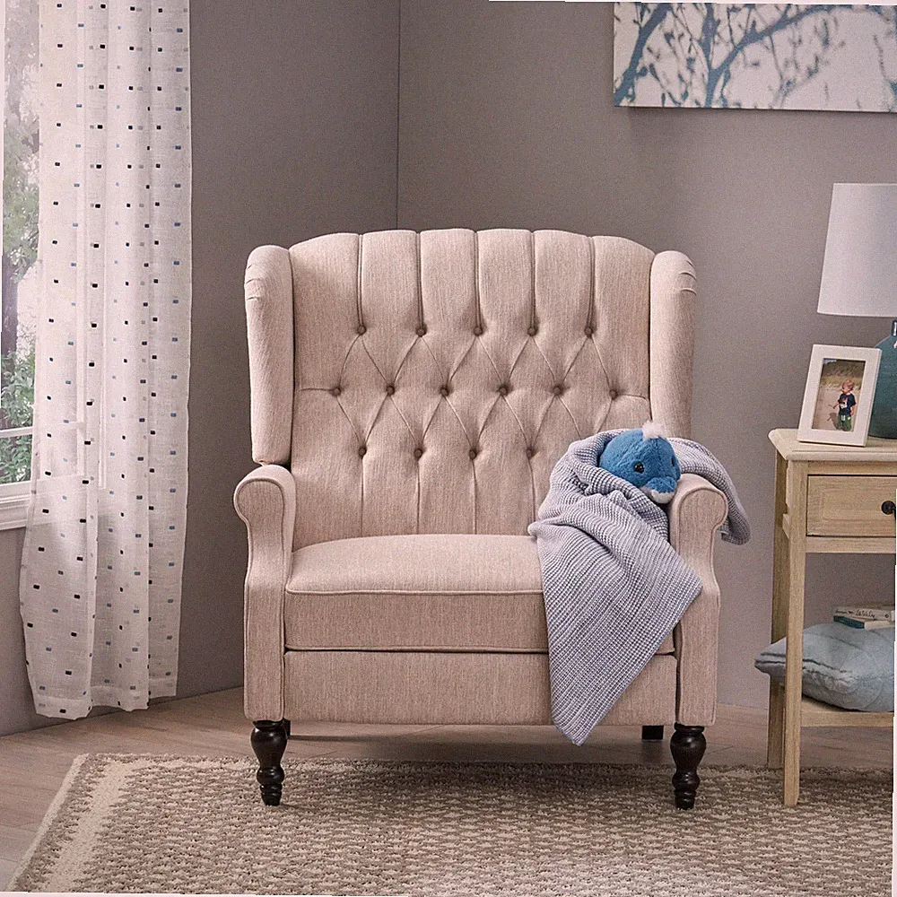 Apaloosa Oversized Tufted Fabric Oversized Pushback Recliner by Christopher...