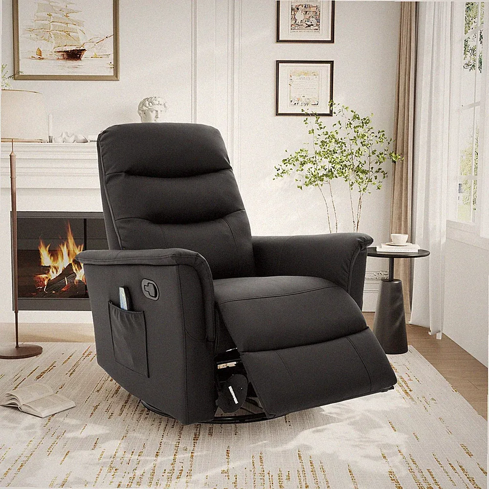 Christopher Knight Home - Manual Rocking Swivel Recliner with Massage Function