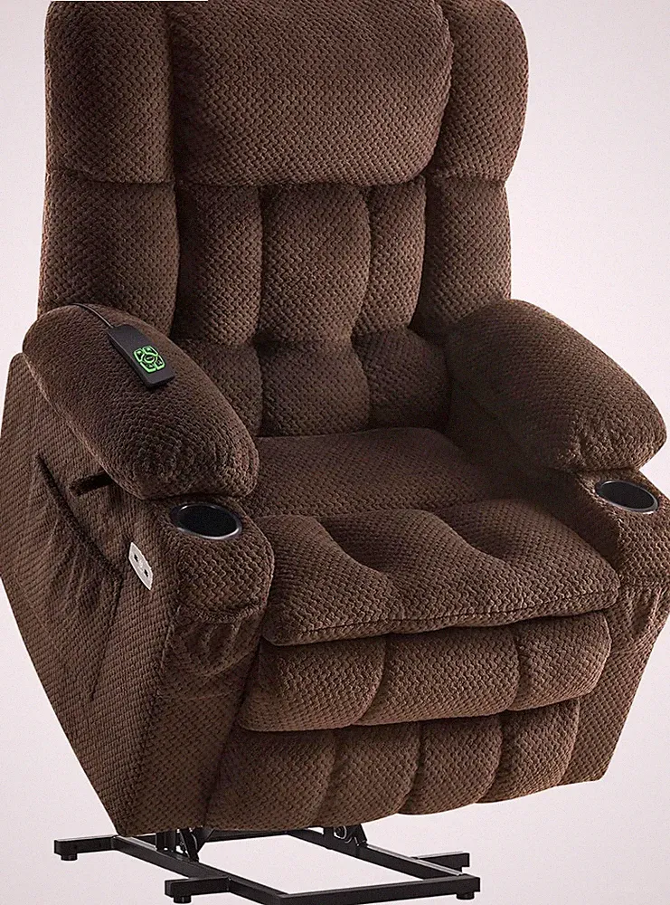 Comfort Lift Recliner Chair with Massage, Heat & USB - Mocha, Medium