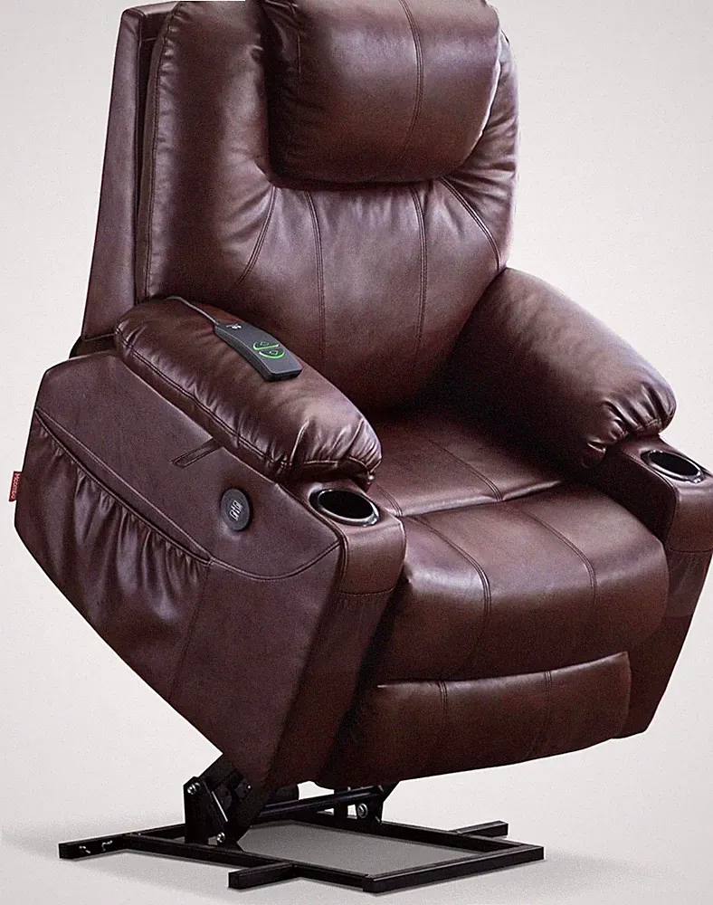 Comfort Power Lift Recliner Chair with Massage, Heat, USB & Cup Holders