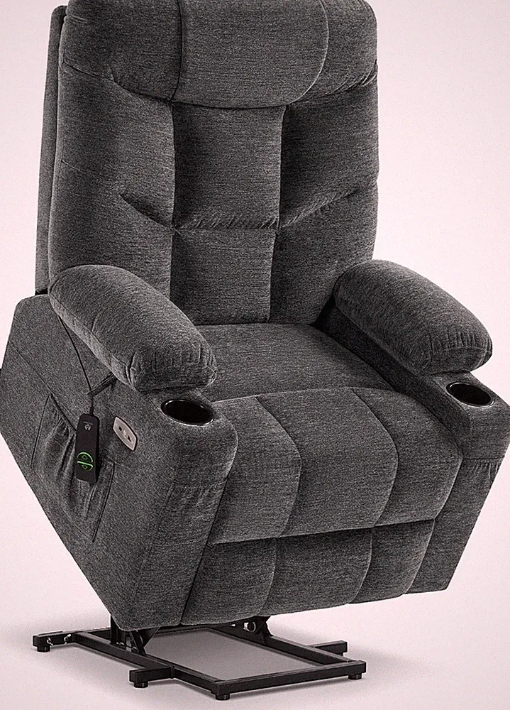 Comfortable Power Lift Recliner Chair for Seniors - Dark Gray, Large
