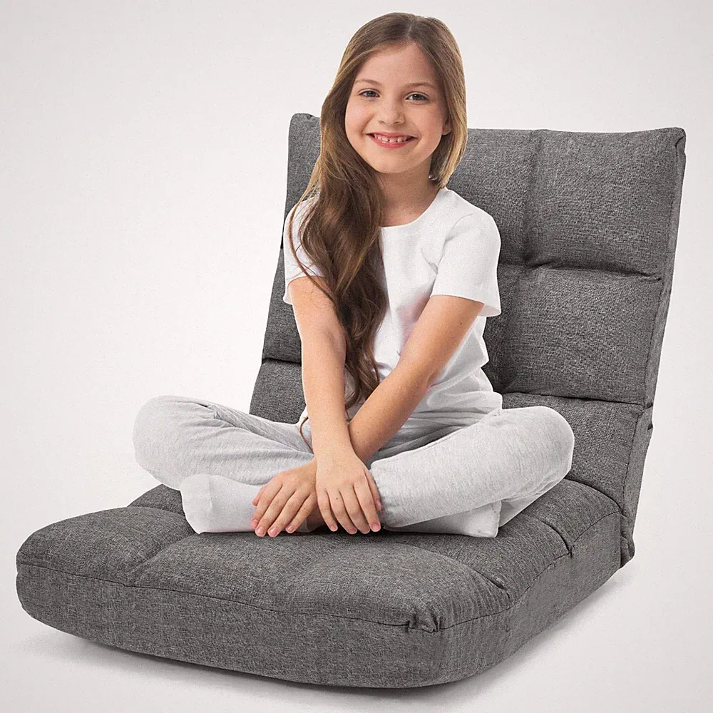Floor Gaming Chair with Back Support 14 Adjustable Positions Folding Recliner...