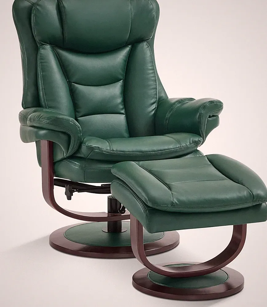 Green Oversized Swivel Recliner Chair with Ottoman for Tall Users