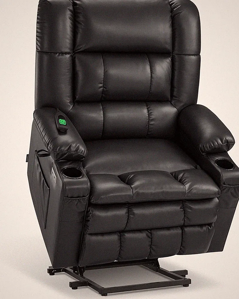 Oversized Dual Motor Lift Recliner Chair with Heat & Massage for Elderly
