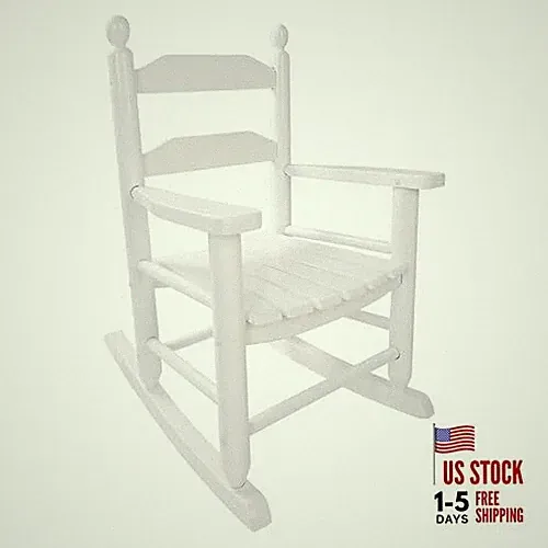 Toddler Rocking Chair Wooden Toddlers Comfy Recliner Rocker for 20-white-1pc